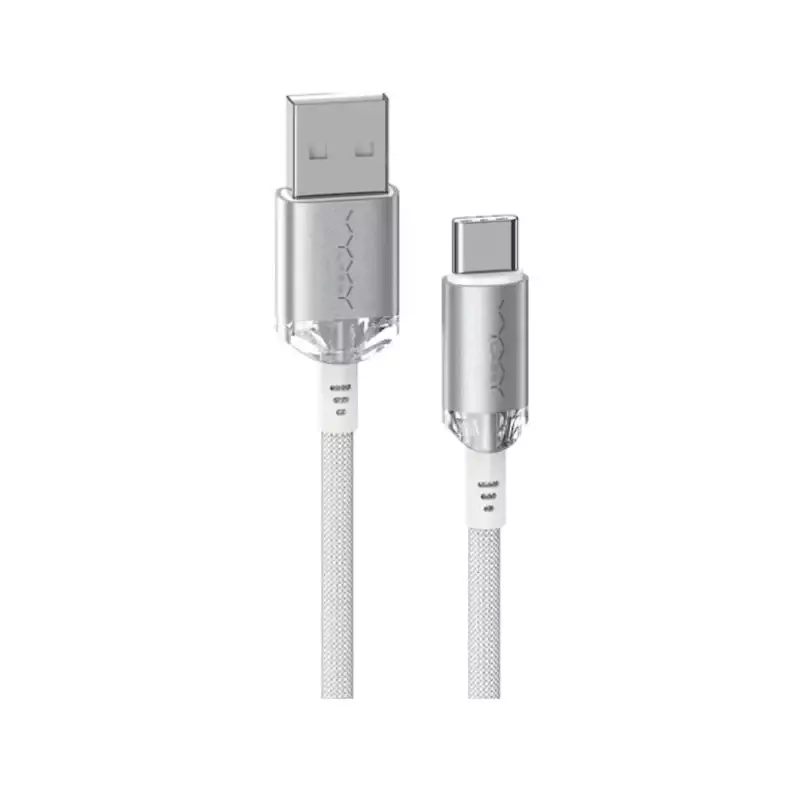 TECH - Vyvylabs Crystal S Fast Charge Data Cable USB-A - Type-C 3A 1M White